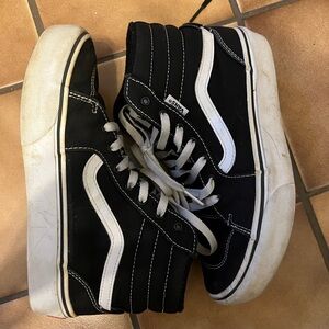 Girls black and white high top Vans